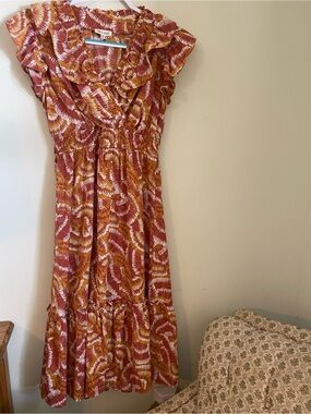 Mila Mae from Nordstroms Rust & Mustard Ruffle Tiered Flowy Dress by